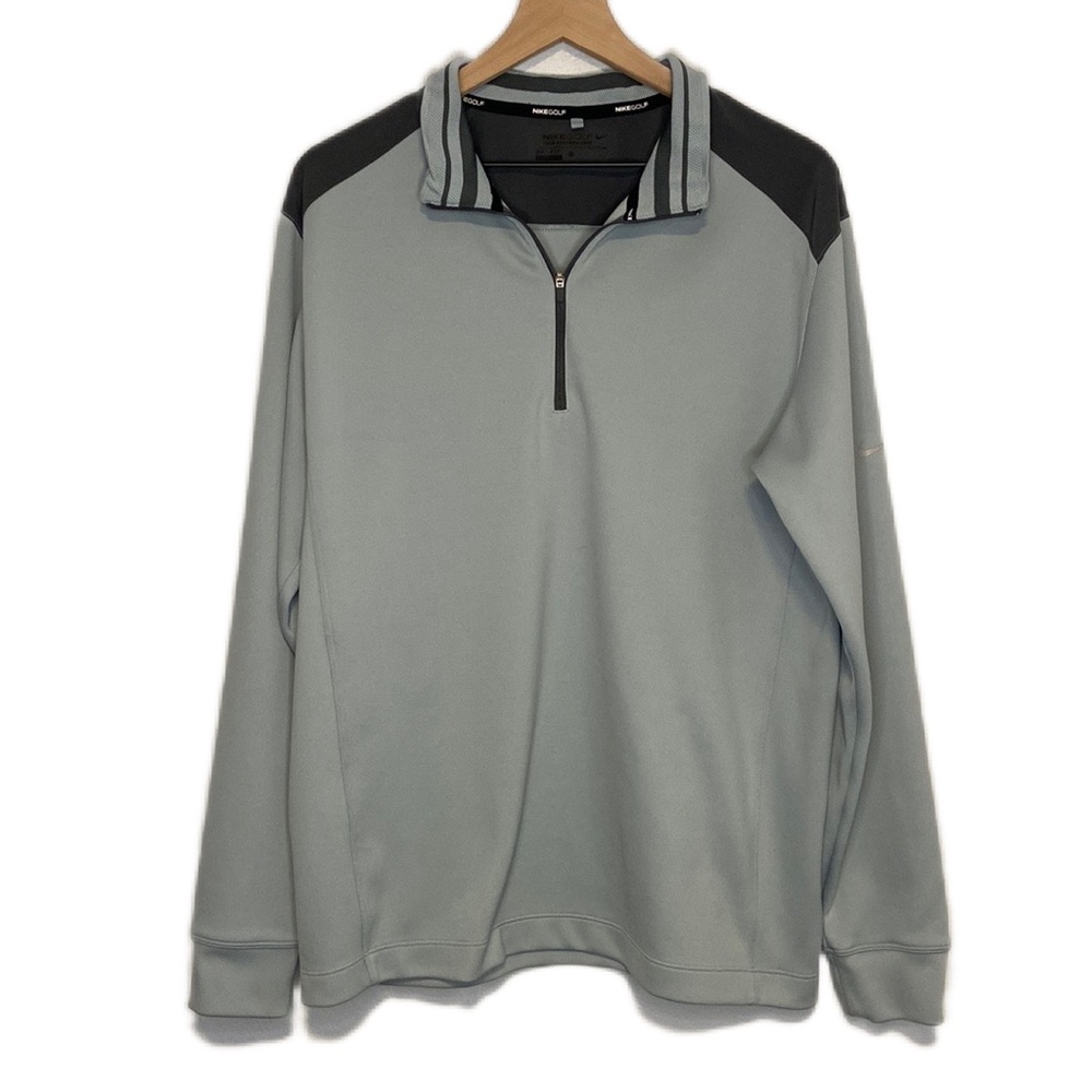 Nike Golf Tour Performance Dri-Fit Quarter Zip Pullover Sweatshirt Gray Large